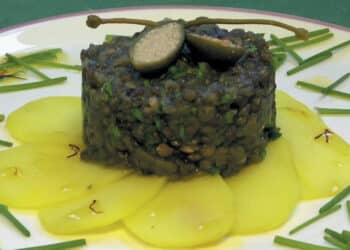 Linser-aubergine kompot