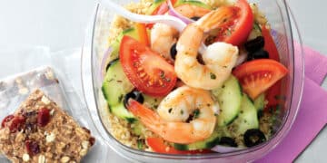 Salat med rejer og bulgur