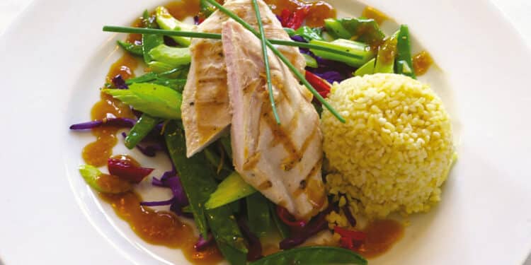 kyllingebryst med sesam appelsinsauce